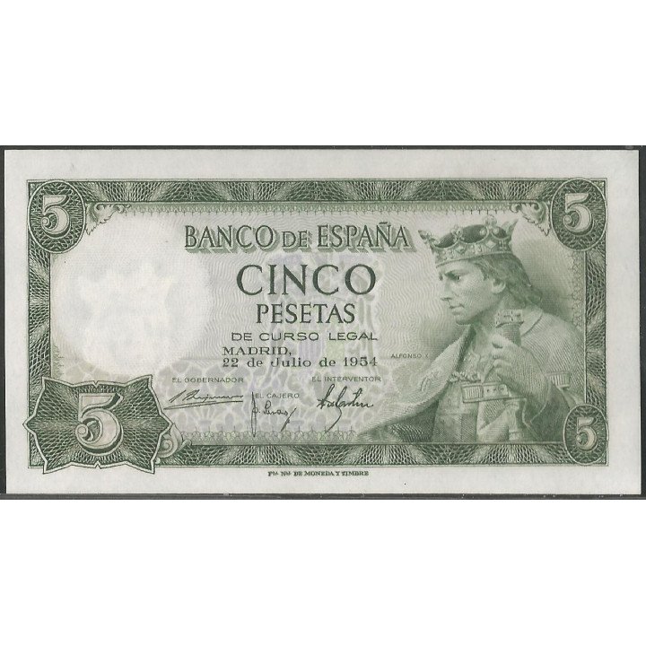 España 5 Pesetas 22 Jul 1954 P146a