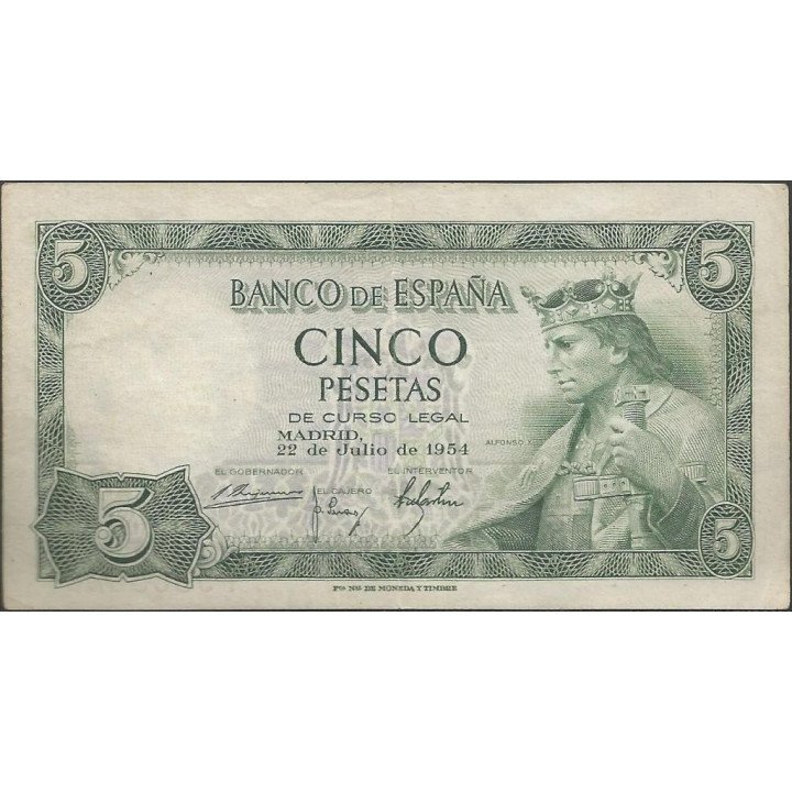 España 5 Pesetas 22 Jul 1954 P146a