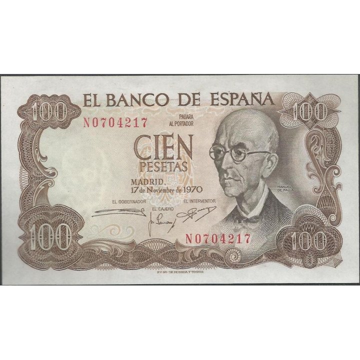 España 100 Pesetas 17 Nov 1970 P152a