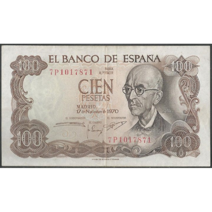 España 100 Pesetas 17 Nov 1970 P152a