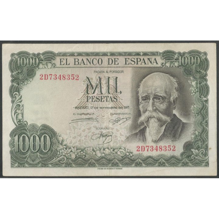 España 1.000 Pesetas 17 Sep 1971 P154
