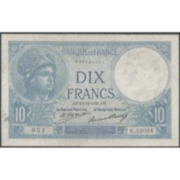Francia 10 Francs 20 Dic 1926 P73d