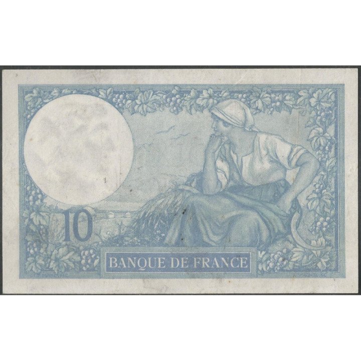 Francia 10 Francs 20 Dic 1926 P73d reverso