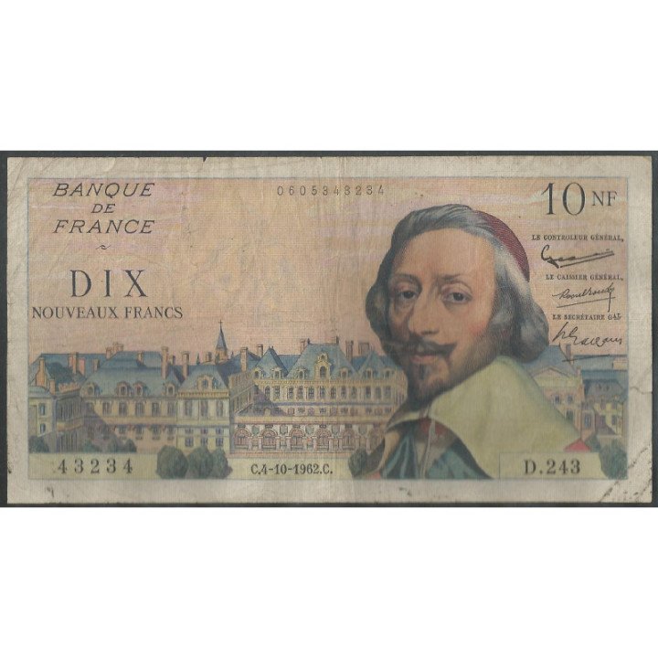Francia 10 Nuevos Francs 10 Abr 1962 P142a