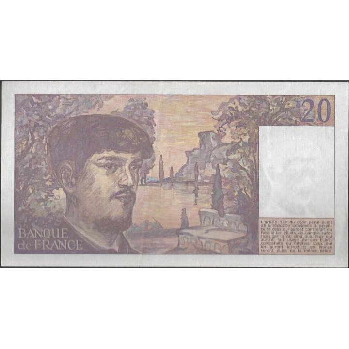 Francia 20 Francs 1985 P151a reverso