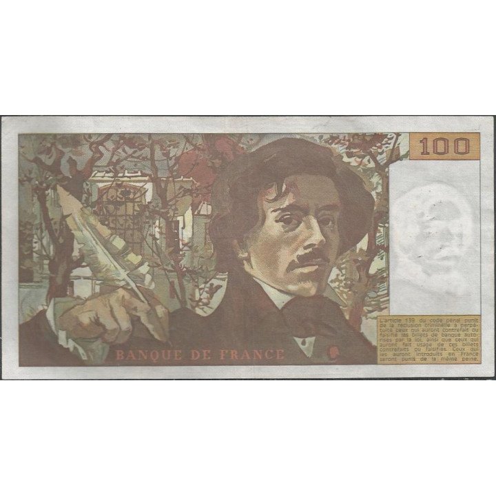 Francia 100 Francs 1978 P154a reverso