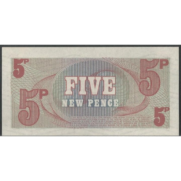 Inglaterra 5 New Pence ND1972 PM44 reverso