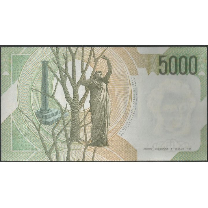 Italia 5.000 Liras 4 Ene 1985 P111b reverso