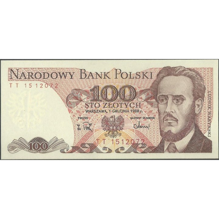 Polonia 100 Zlotych 1 May 1988 P143e