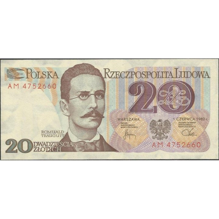 Polonia 20 Zlotych 1 Jun 1982 P149b