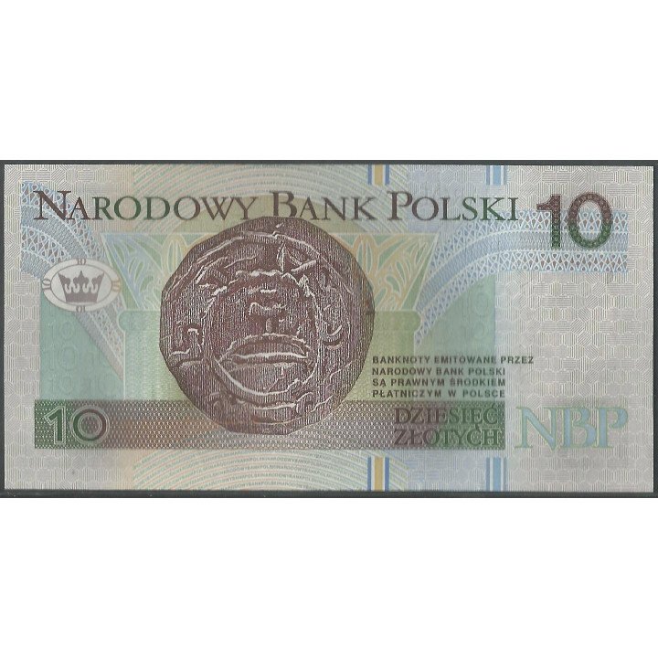 Polonia 10 Zlotych 25 Mar 1994 P173a reverso