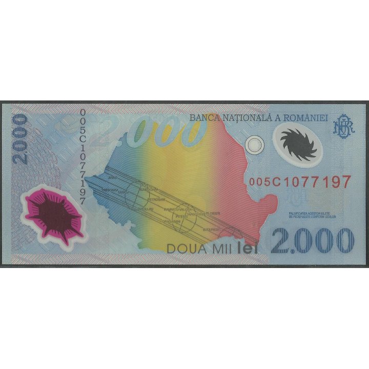 Rumania 2.000 Lei 1999 P111a reverso