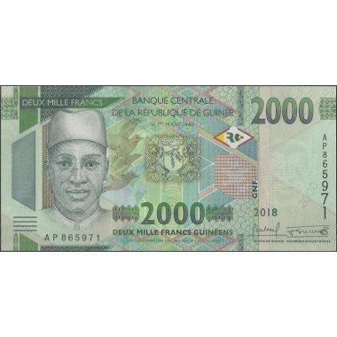Guinea 2.000 Francs 2018 P48Aa