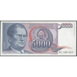 Yugoeslavia 5.000 Dinara 1 May 1985 P93a
