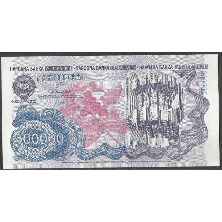 Yugoeslavia 500.000 Dinara Ago 1989 P98a