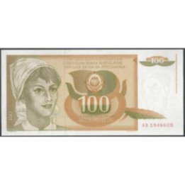 Yugoeslavia 100 Dinara 1 Mar 1990 P105