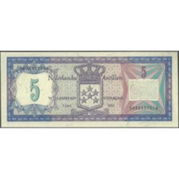 Antillas Holandesas 5 Gulden 1 Jun 1984 P15b