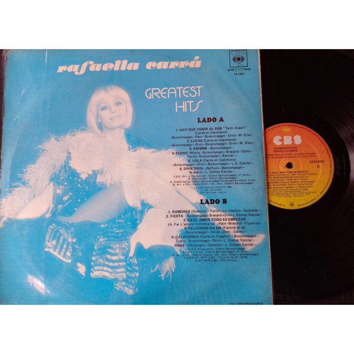 Rafaella Carra Greatest Hits - Colombia 1979 reverso