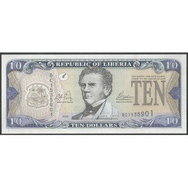 Liberia, 10 Dollars 2009 P27e