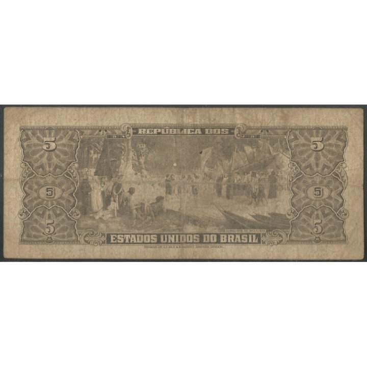 Brasil 5 Cruzeiros ND1953-9 P158e reverso