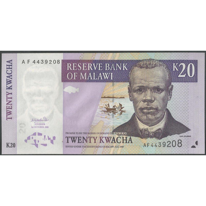 Malawi, 20 Kwacha 1 Oct 2001 P44a