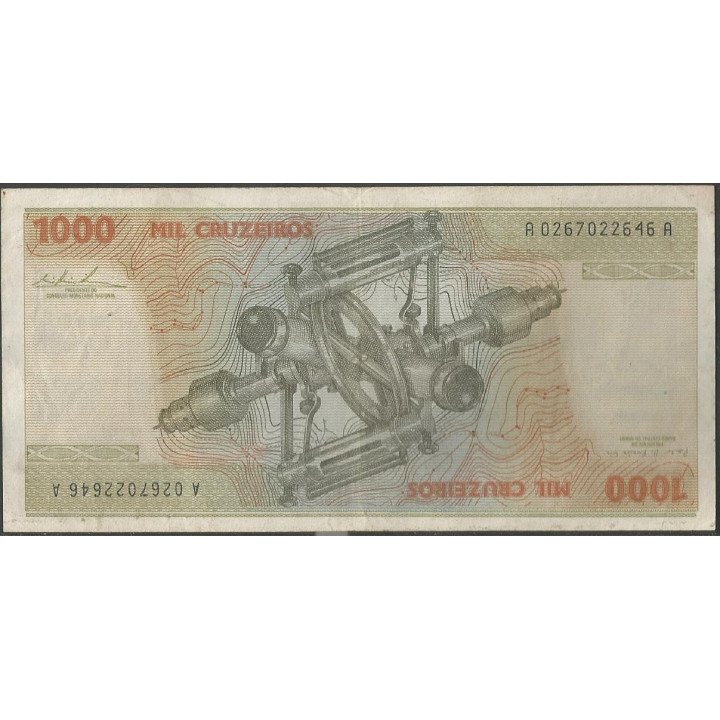 Brasil 1.000 Cruzeiros ND1978 P197a reverso