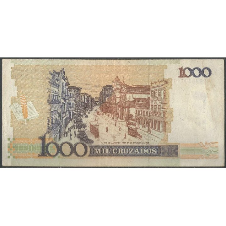 Brasil 1 Cruzado Nuevo ND1989 P216a reverso
