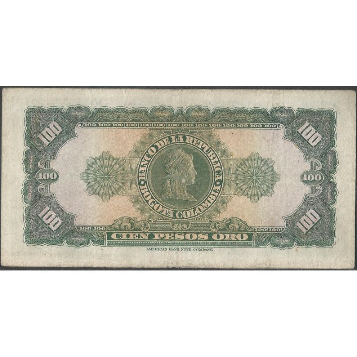 Billete de 100 Pesos 1 Ene 1960 BGW294 reverso