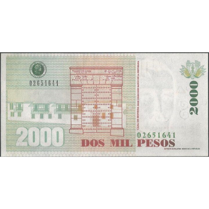 Billete de 2.000 Pesos 19 Feb 2004 BGW488 reverso
