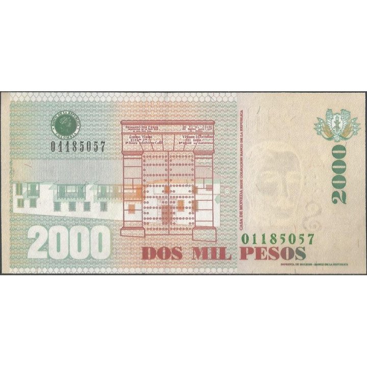 Billete de 2.000 Pesos 19 Ago 2009 BGW490R10 reverso