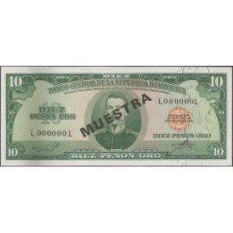Rep. Dominicana 10 Pesos ND1974 P101s Muestra