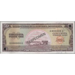 Rep. Dominicana 50 Pesos ND1974 P103s Especimen
