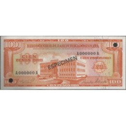 Rep. Dominicana 100 Pesos ND1974 P104s Especimen