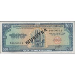 Rep. Dominicana 500 Pesos ND1974 P105s1 Muestra