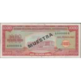 Rep. Dominicana 1.000 Pesos ND1964-74 P106s3 Muestra