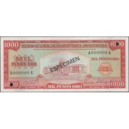 Rep. Dominicana 1.000 Pesos ND1975 P115s1 Especimen