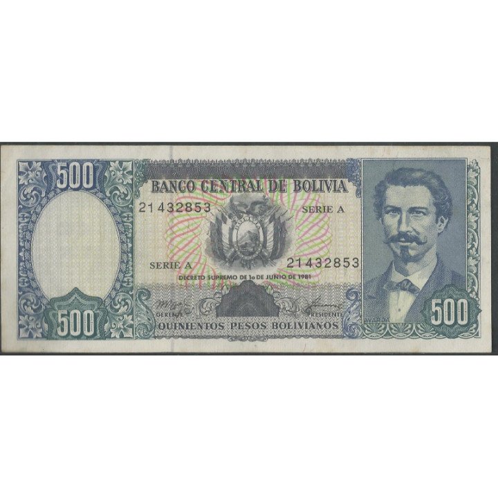 Bolivia 500 Pesos Bolivianos 1 Jun 1981 A P165a