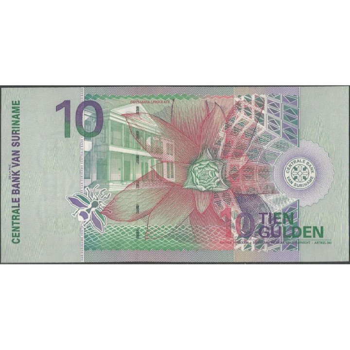 Suriname 10 Gulden 1 Ene 2000 P147 reverso