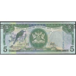 Trinidad y Tobago 5 Dollars 2006 Firma HilaireP47c