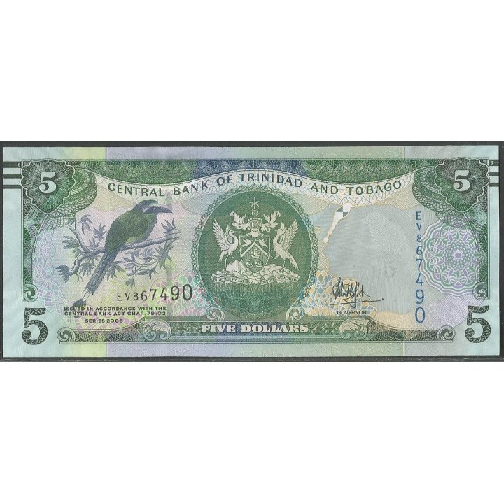 Trinidad y Tobago 5 Dollars 2006 Firma HilaireP47c