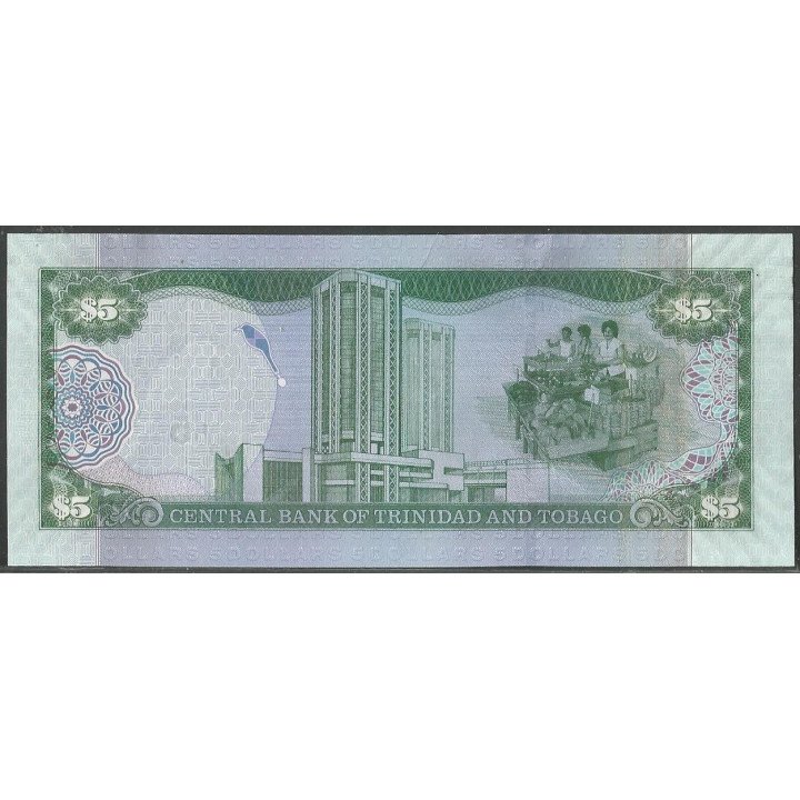 Trinidad y Tobago 5 Dollars 2006 Firma HilaireP47c reverso