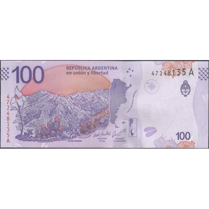 Argentina 100 Pesos ND2018 Serie C P364A reverso