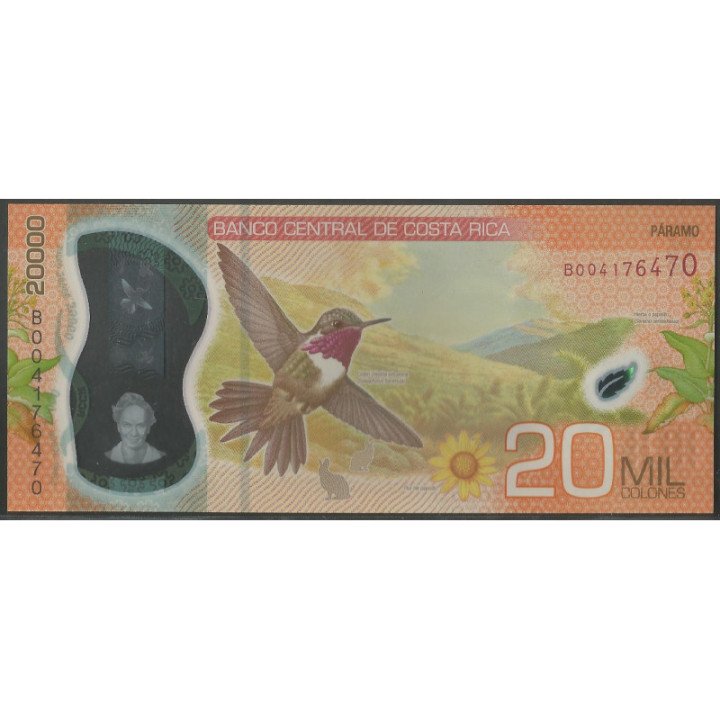 Costa Rica 20.000 Colones 14 Sep 2018 P284 reverso