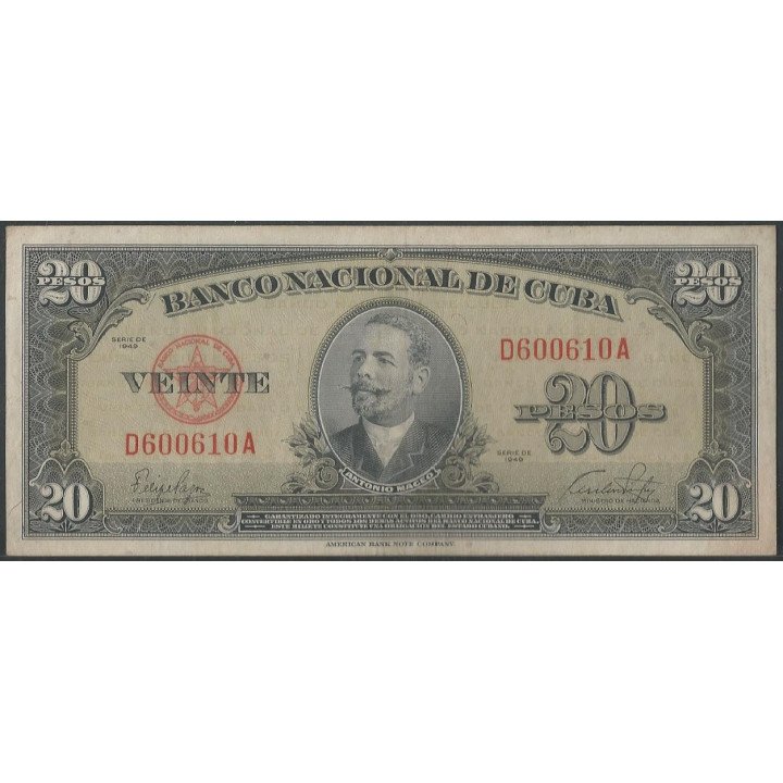 Cuba 20 Pesos 1949 P80a