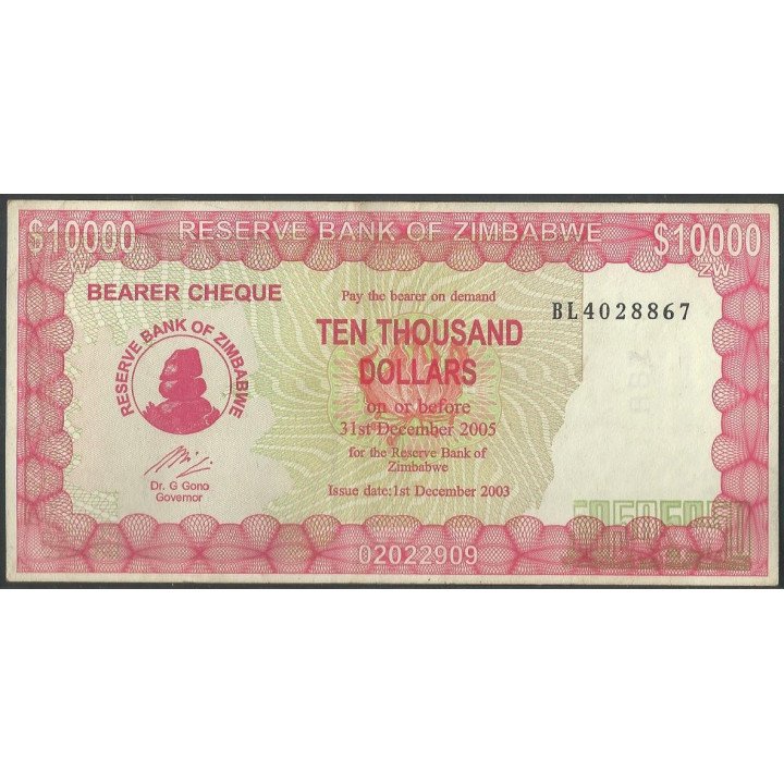 Zimbabwe 10.000 Dollars 1 Dic 2003 P22e