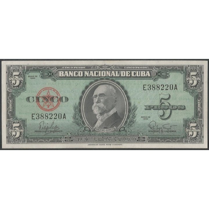 Cuba 5 Pesos 1960 P92a