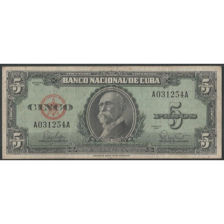 Cuba 5 Pesos 1960 P92a