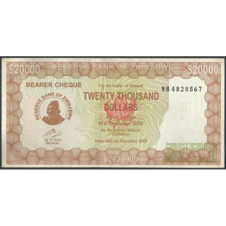 Zimbabwe 20.000 Dollars 1 Dic 2003 P23f