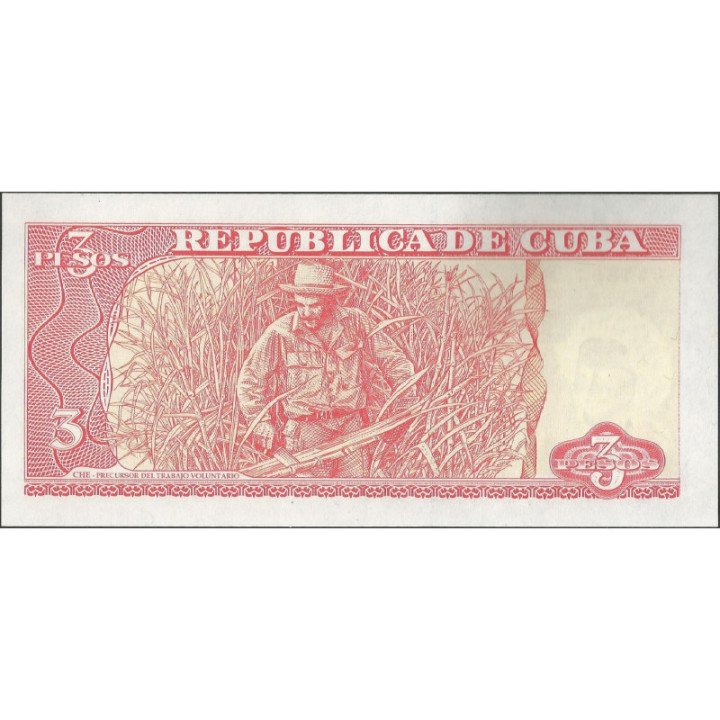 Cuba 3 Pesos 2004 P127a reverso