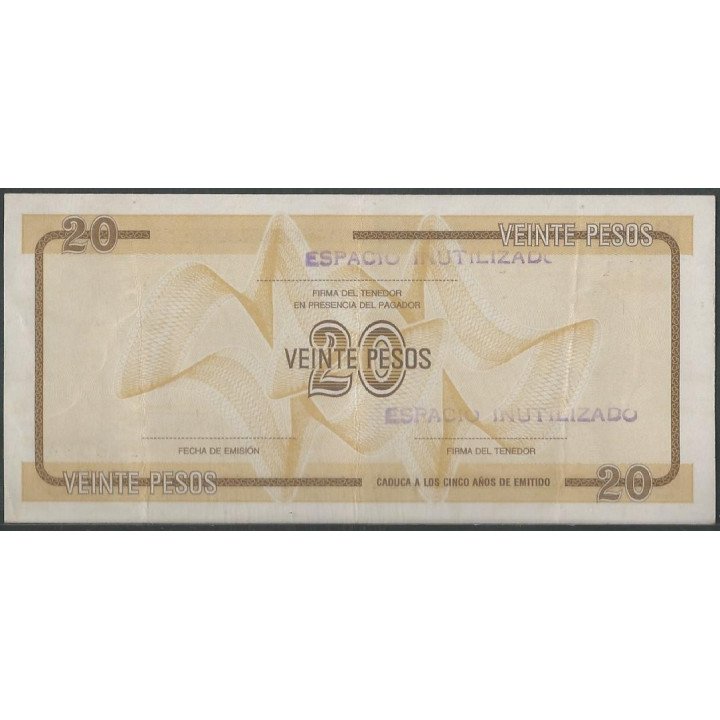 Cuba 20 Pesos ND PFX36 reverso